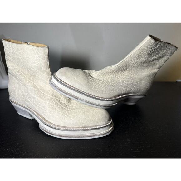 424 White Zip Shine Calf Cuban Boots main image 6